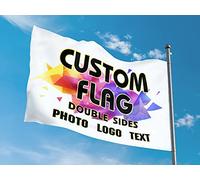 HUKQWX Drapeau Personnalisable,Banderole PersonnaliséE,Drapeau Personnalisé,Banniere Personnalisable,Créez votre propre drapeau avec photo/logo/texte pour le jardin/simple face/4X6 FT