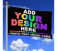 HUKQWX Drapeau Personnalisable,Banderole PersonnaliséE,Drapeau Personnalisé,Banniere Personnalisable,Créez votre propre drapeau avec photo/logo/texte pour le jardin/simple face/2.5X4 FT