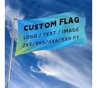 HUKQWX Drapeau Personnalisable Photo Ajoutez Votre Propre Image Photo Texte De l'Image Drapeau Personnalisé pour la Décoration De Jardin Extérieur/simple face/5X8 FT