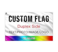 HUKQWX Drapeau personnalisé Bannières de drapeaux personnalisés - Imprimez votre propre logo/design/mots - Couleur vive, fanion personnalisable double couture/double face/2.5X4 FT