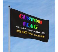 HUKQWX Drapeau personnalisé Bannières de drapeaux personnalisés - Imprimez votre propre logo/design/mots - Couleur vive, fanion personnalisable double couture/simple face/5X8 FT