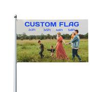 HUKQWX Drapeau personnalisé Bannières de drapeaux personnalisés - Imprimez votre propre logo/design/mots - Couleur vive, fanion personnalisable double couture/simple face/2X3 FT