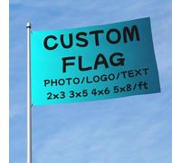 HUKQWX Drapeau Personnalisé - Conception de drapeau avec votre texte, logo, ou photo - Bannière personnalisé pour jardin, chambre, festival, fête, signalisation/double face/2X3 FT