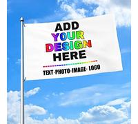 HUKQWX Drapeau Personnalisé, Impression Bannière d'impression avec image/logo/texte, Conception de Drapeaux personnalisés Votre Image, Drapeau décoratif/double face/2X3 FT