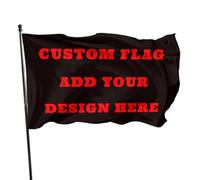 HUKQWX Drapeau personnalisé - Imprimez Votre Propre Logo/Motif/Mots - Bannières personnalisées à Deux Drapeaux avec Oeillets en Laiton, drapeau personnalisable/double face/4X6 FT