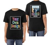HUKQWX T-Shirt personnalisé pour Hommes Femmes Adultes/Femmes concevez Votre Propre Chemise Ajouter du Texte/Image/Logo T-Shirt en Coton personnalisé Photo imprimée Avant/arrière