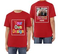 HUKQWX Tee Shirt Personnalisable Homme Femme - Tshirt Cadeau Personnalisable - T-Shirts personnalisés Texte/Image/Logo T-Shirt en Coton personnalisé Photo imprimée Avant/arrière