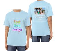 HUKQWX Tee Shirt Personnalisable Homme Femme - Tshirt Cadeau Personnalisable - T-Shirts personnalisés Texte/Image/Logo T-Shirt en Coton personnalisé Photo imprimée Avant/arrière