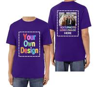 HUKQWX Tee Shirt Personnalisable Homme Femme - Tshirt Cadeau Personnalisable - T-Shirts personnalisés Texte/Image/Logo T-Shirt en Coton personnalisé Photo imprimée Avant/arrière