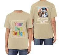 HUKQWX Tee Shirt Personnalisé Homme Femme - T-Shirts personnalisés pour Hommes/Femmes concevez Votre Propre Chemise Ajouter du Texte/Image/Logo - Tshirt Cadeau Personnalisable