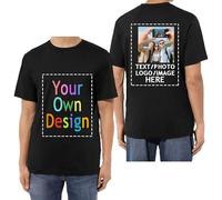 HUKQWX Tee Shirt Personnalisé Homme Femme - T-Shirts personnalisés pour Hommes/Femmes concevez Votre Propre Chemise Ajouter du Texte/Image/Logo - Tshirt Cadeau Personnalisable