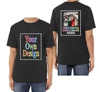 HUKQWX Tee Shirt Personnalisé Homme Femme - T-Shirts personnalisés pour Hommes/Femmes concevez Votre Propre Chemise Ajouter du Texte/Image/Logo - Tshirt Cadeau Personnalisable
