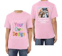 HUKQWX Tee Shirt Personnalisé Homme Femme - T-Shirts personnalisés pour Hommes/Femmes concevez Votre Propre Chemise Ajouter du Texte/Image/Logo - Tshirt Cadeau Personnalisable