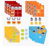 HUKUMA 16 Pieces Tic Tac Toe, Mini Tic Tac Coloré, Cadeau Anniversaire Enfants Invites, Feutre Morpion Geant 9 Grilles, Petit Jouet Anniversaire Invites, Pochette Surprise Élèves Goodies