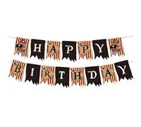 HUKUMA Guirlande Happy Birthday, décoration d'anniversaire pour garçon, bateau pirate, bannière Happy Birthday, guirlande d'anniversaire pour enfants, décoration d'anniversaire 1, 2, 3, 4, 5, 6 ans