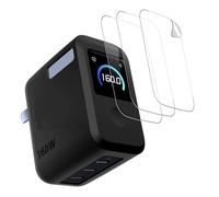 HUKWIMO Coque pour Anker Prime Charger 160 W avec écran intelligent 3 ports + 4 films protecteurs d'écran, coque de protection souple, résistante aux chutes, aux chocs et aux rayures, matériau doux