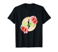 Hula Dance Hula Leçon Aloha Tropical Hawaï Hibiscus Mignon Populaire Plumeria Hawaïen Noir T-Shirt