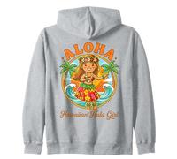 Hula Danseuse hawaïenne Vintage Aloha Tropical Island Luau Girl Sweat à Capuche