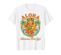 Hula Danseuse hawaïenne Vintage Aloha Tropical Island Luau Girl T-Shirt