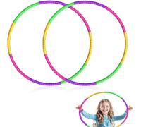Hula Hoop Enfant,8 Sections,Diamètre De 66 Cm,Facile À Transporter,Design Pour Gymnastique,Fitness,Danse,Amovible Et Réglable,Pour Garçons Et Filles,Pour Débutants (4 Couleurs,2 Pièces)