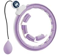 Hula hoop intelligent lesté avec compteur numérique balle de gravité 400 g 16 segments 76 à 113 cm violet