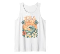 Hula Spirit Wave Retro Hawaï Palmiers Fleurs Tropicales Débardeur