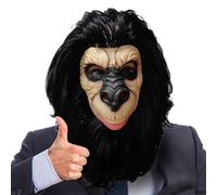 Hulaiyaa Halloween Masque de Gorille Carnaval Adulte, Masque de Drôle Gorilles, Réaliste Animale Masque en Latex Accessoire Fête Pâques Cosplay Décoration Cadeau Défilé Costume