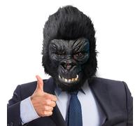Hulaiyaa Halloween Masque de Gorille Carnaval Adulte, Masque de Drôle Gorilles, Réaliste Animale Masque en Latex Accessoire Fête Pâques Cosplay Décoration Cadeau Défilé Costume