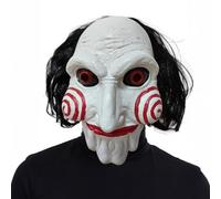 Hulaiyaa Masque de Tueur Jigsaw de Saw Halloween, Killer Billy Poupées Masque Saw Latex Effrayant Jigsaw Costume Accessoires Adulte, Masques Jigsaw Killer pour Carnaval et Soirées Thème D'Horreur