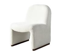 HULALA HOME Fauteuil lounge moderne sans accoudoirs, ergonomique et rembourré pour salon, chambre et salle à manger, blanc