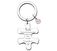 HULALA Porte-clés Bestie pour meilleure amie, cadeau d'amitié, pour femme, fille, anniversaire, Noël, remerciement d'être tel un morceau important de ma vie, Argenté., taille unique