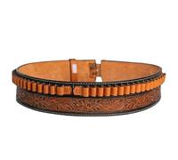 Hulara - Ceinture d'arme en cuir pleine fleur, ceinture à .44 cartouches, ceinture à cartouches western, ceinture à cartouches pour costumes pour hommes | Ceinture western pour hommes/femmes