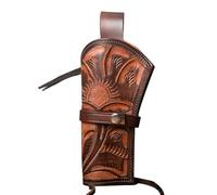 Hulara Étui Ouest en Cuir gaufré Étui héritage 22 .38 .44 .45 .357 .358 Étui Cowboy pour Revolvers 4" à 8" Étui en Cuir Cavalier Rugueux héritage (2 tonnes, Gauche)(Marron)