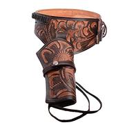 Hulara Étui Ouest en Cuir Pleine Fleur pour Homme Cavalier Rugueux héritage 22 Étui Cowboy 357 Magnum .38/.357 Cal Revolver Étui(Taille-2 (38-40 Pouces) Côté Droit Brun Bicolore)