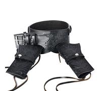 Hulara Étui Ouest en Cuir Pleine Fleur pour Homme Cavalier Rugueux héritage 22 Étui Cowboy 357 Magnum Étui et Ceinture .38/.357 Cal Revolver Étui(Taille-4 (46-48 Pouces) Noir Double Face)