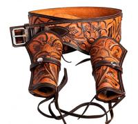 Hulara Full Grain DD Harness Cuir Buff Ouest Gun Étui pour Homme Cavalier Rugueux héritage 357 Magnum Étui Cowboy Gun Ceinture et Étui .22 et .38/.357 Cal Revolver Étui