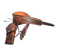 Hulara Full Grain DD Harness Cuir Buff Ouest Gun Étui pour Homme Cavalier Rugueux héritage 357 Magnum Étui Cowboy Gun Ceinture et Étui .22 et .38/.357 Cal Revolver Étui