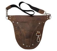 Hulara Sac de ceinture en cuir pleine fleur pour outils de jardinier et agriculteur avec ceinture réglable pour fleuristes, petit charpentier électricien, marron