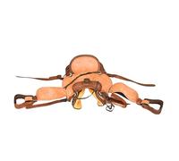 Hulara Selle de cheval Western en cuir sculpté confortable taille 43,2 cm selle western pour chevaux baril selle de course
