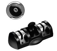 HULIA CRAFT Aiguiseur couteaux de cuisine noir élégant affûteur manuel professionnel 2 phases meules diamant/céramique pour un tranchant parfait fixation avec ventouse ultra stable idéal pour chef