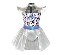 HULIJA Enfants Robe Spatiale Pour Costume D'Extraterrestre Garde Galactique | Jupes Tutu Métalliques,Combinaison Col Découpé,Robe Couleur Dégradée,Halloween,Événements Sur Le Thème L'Espace,Jeu De Rôle