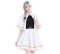 HULIJA Femme Costume D'Anime Elfe Lutin Magicienne Japonais Ensemble Robe | Costume D'Elfe Cosplay,Ensemble Robe Et Cape En Deux Pièces,Anime,Théâtre,Anniversaire,Cadeau D'Anniversaire,Scène,Mascarade