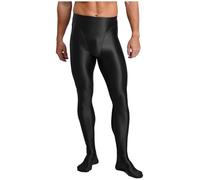 HULIJA Homme Elastique Collants Modelants Collant Nylon Collant Noir Opaque Cadeau De Saint-Valentin Ouvert Entrejambe Slip Sissy Mâle Noir XXL