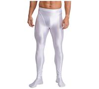 HULIJA Homme Elastique Collants Modelants Collant Nylon Collant Noir Opaque Cadeau De Saint-Valentin Ouvert Entrejambe Slip Sissy Mâle Blanc XL