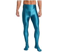 HULIJA Homme Elastique Collants Modelants Collant Nylon Collant Noir Opaque Cadeau De Saint-Valentin Ouvert Entrejambe Slip Sissy Mâle Vert foncé XXL