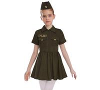 HULIJA Tenue Carnaval Costumes De Pilotes Costume Pilote Chasse Force Aérienne Fille Service Spécial Et Aviation Pour Halloween XS-XL