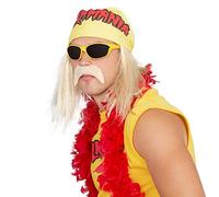 Hulk Hogan Hulkamania Complete Costume Jaune Sunglasses/Jaune Bandana - - Medium