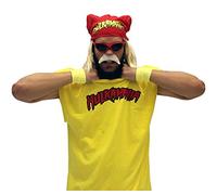 Hulk Hogan Hulkamania Costume complet (lunettes de soleil et bandana jaune) - - L