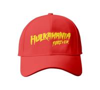 Hulk Hogan Hulkamania Forever Casquette de baseball réglable décontractée pour homme et femme, Rouge, Taille unique