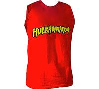 Hulk Hogan Hulkamania sans manches Rot T-shirt Tee - Rouge - X-Large